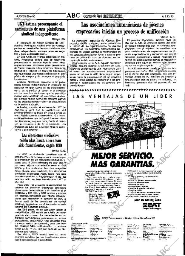 ABC SEVILLA 26-04-1990 página 73