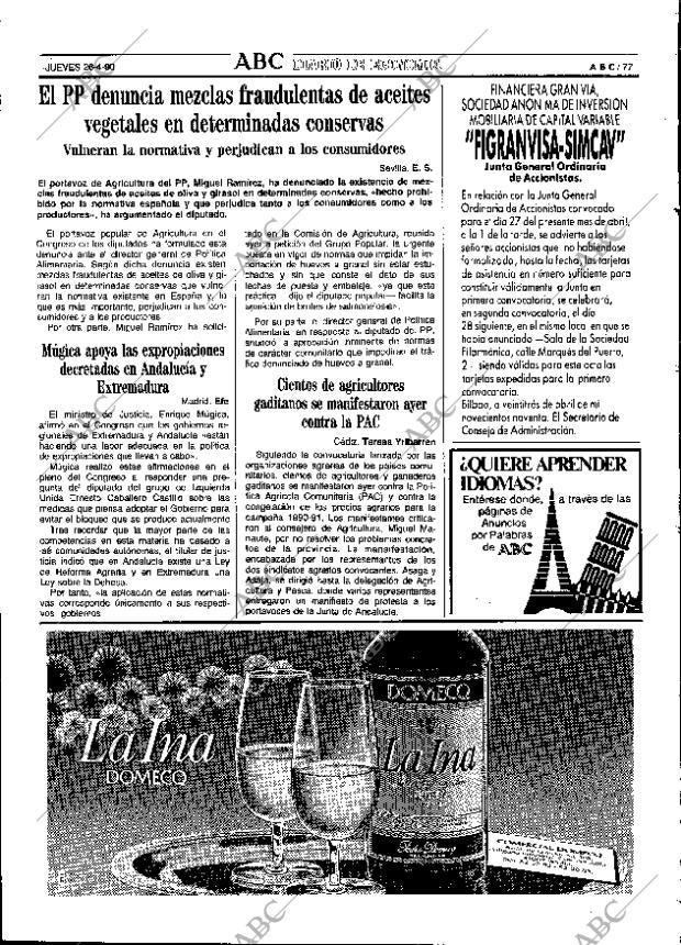 ABC SEVILLA 26-04-1990 página 77