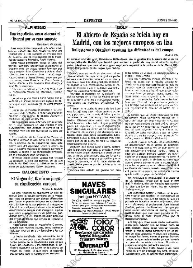 ABC SEVILLA 26-04-1990 página 92