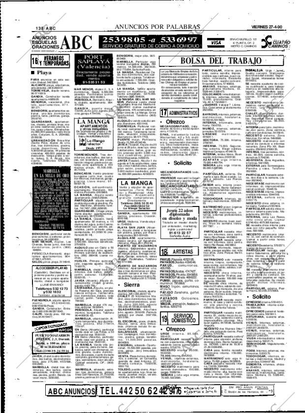 ABC MADRID 27-04-1990 página 138