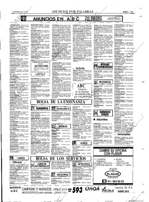 ABC MADRID 27-04-1990 página 139