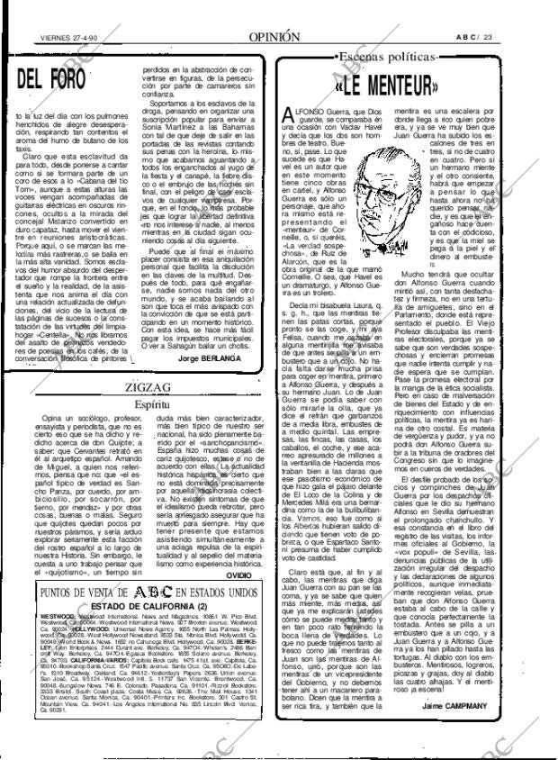 ABC MADRID 27-04-1990 página 23