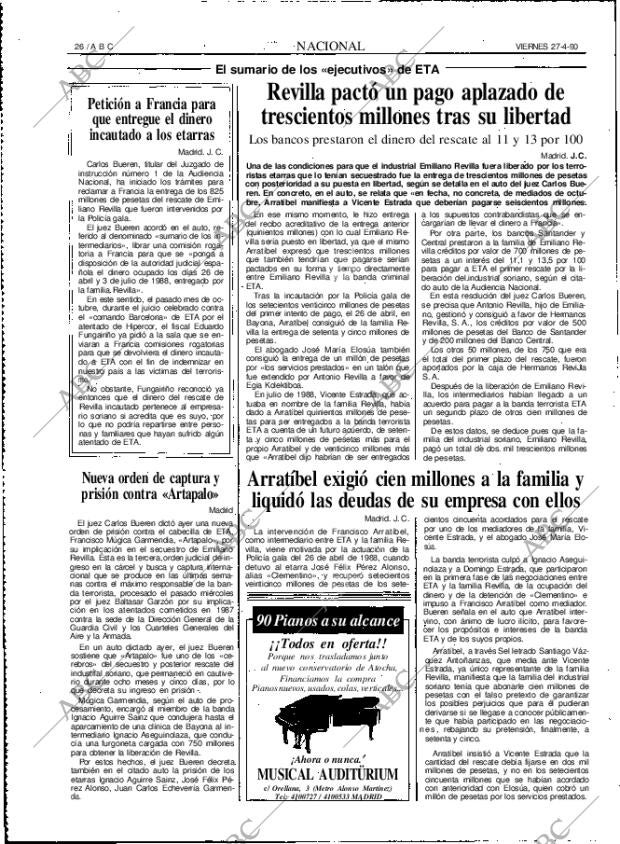 ABC MADRID 27-04-1990 página 26