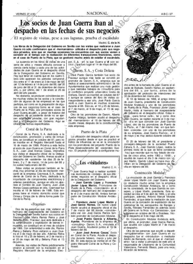 ABC MADRID 27-04-1990 página 27