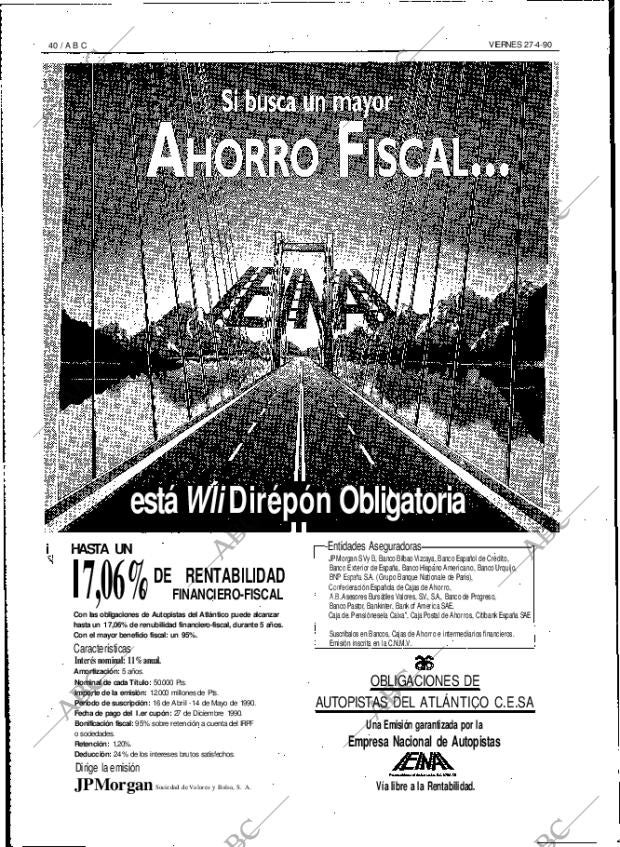 ABC MADRID 27-04-1990 página 40