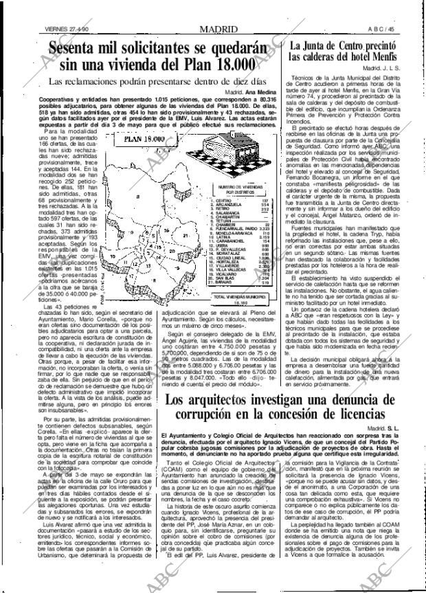 ABC MADRID 27-04-1990 página 45