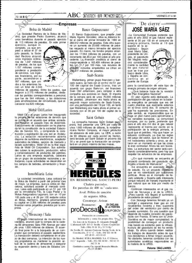 ABC MADRID 27-04-1990 página 72