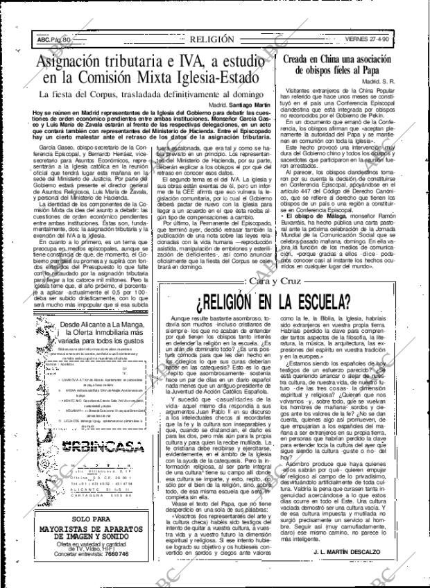 ABC MADRID 27-04-1990 página 80