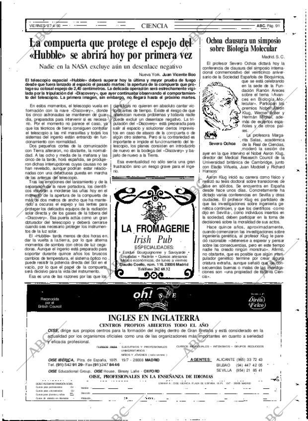 ABC MADRID 27-04-1990 página 91