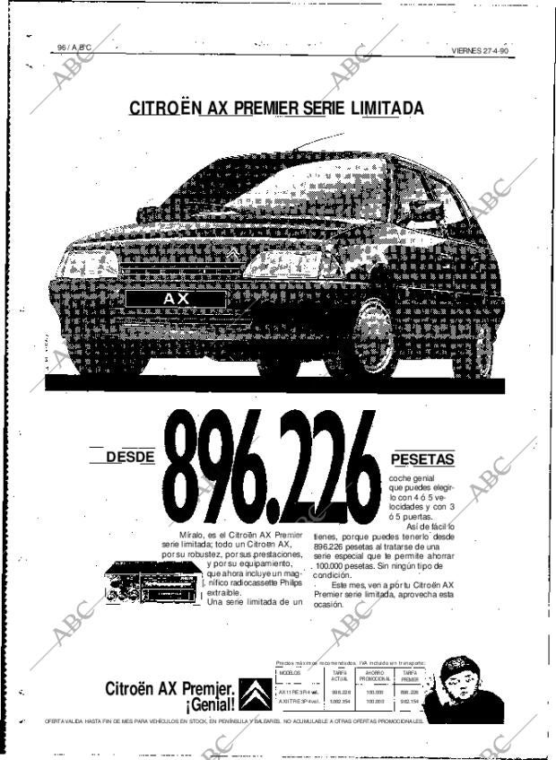 ABC MADRID 27-04-1990 página 96