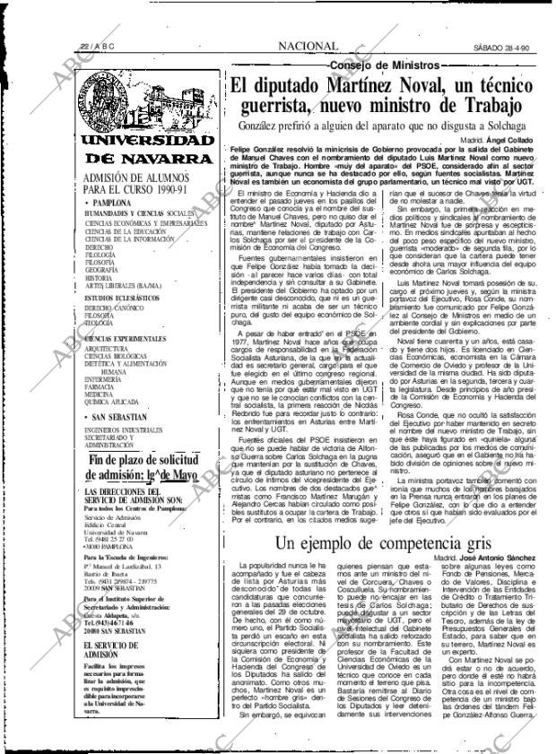 ABC MADRID 28-04-1990 página 22