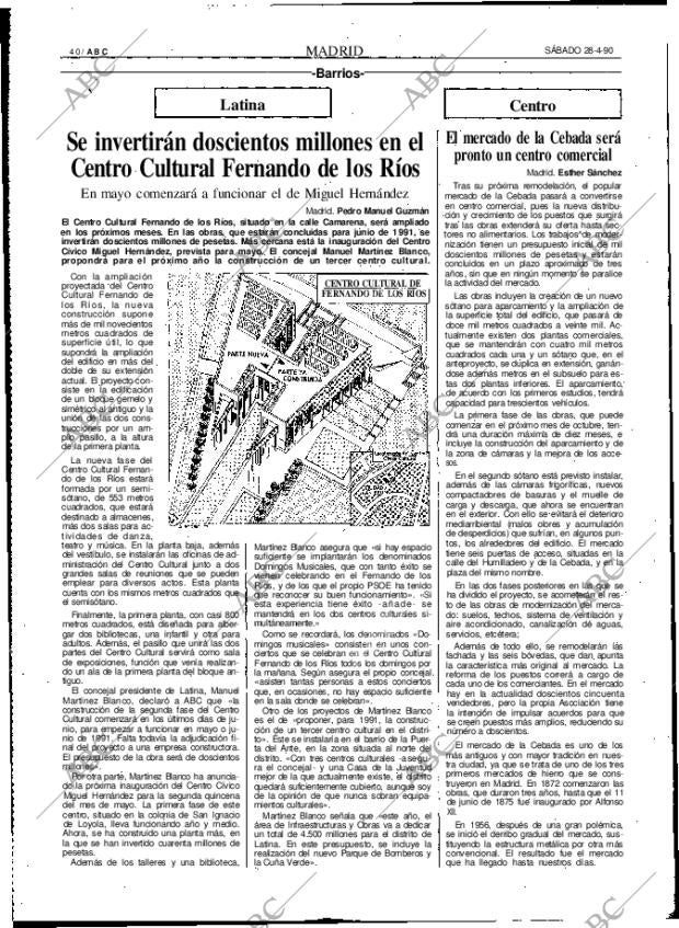 ABC MADRID 28-04-1990 página 40
