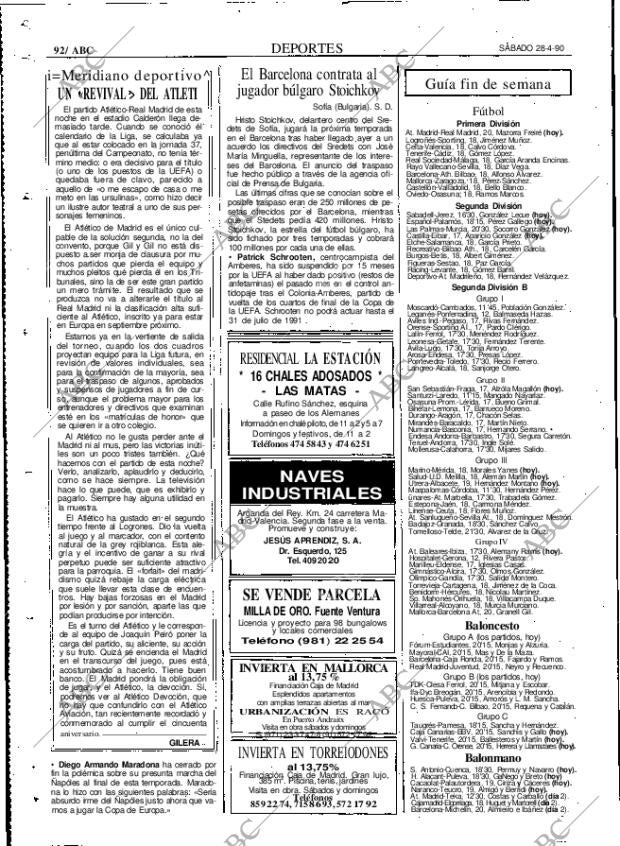 ABC MADRID 28-04-1990 página 92