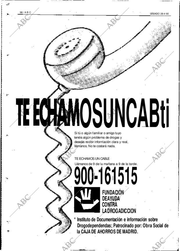 ABC MADRID 28-04-1990 página 98