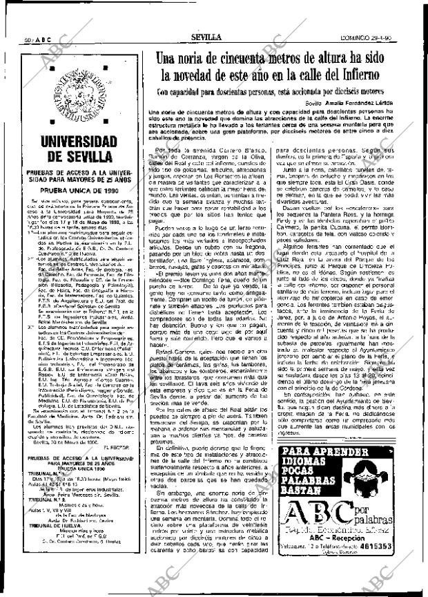 ABC SEVILLA 29-04-1990 página 50