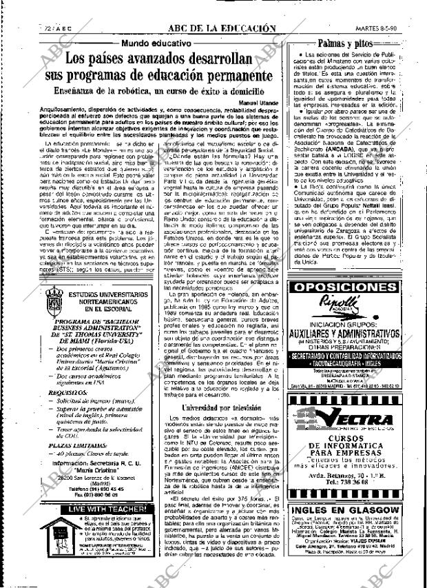 ABC MADRID 08-05-1990 página 72