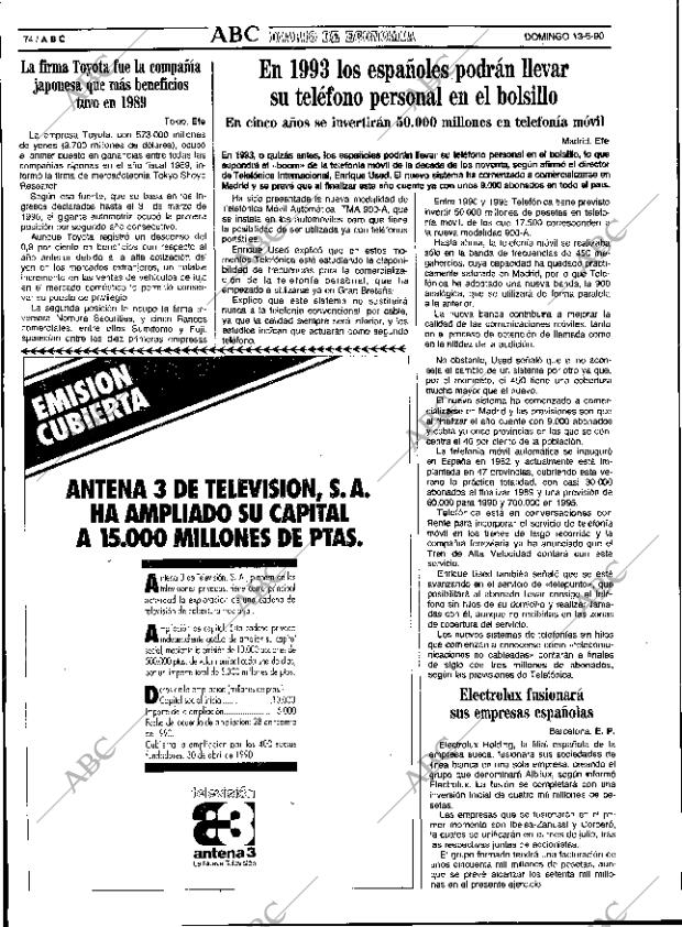 ABC SEVILLA 13-05-1990 página 74