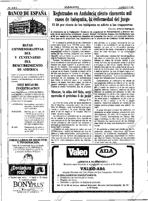 ABC SEVILLA 21-05-1990 página 44