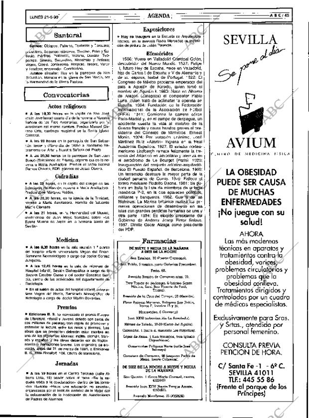 ABC SEVILLA 21-05-1990 página 45