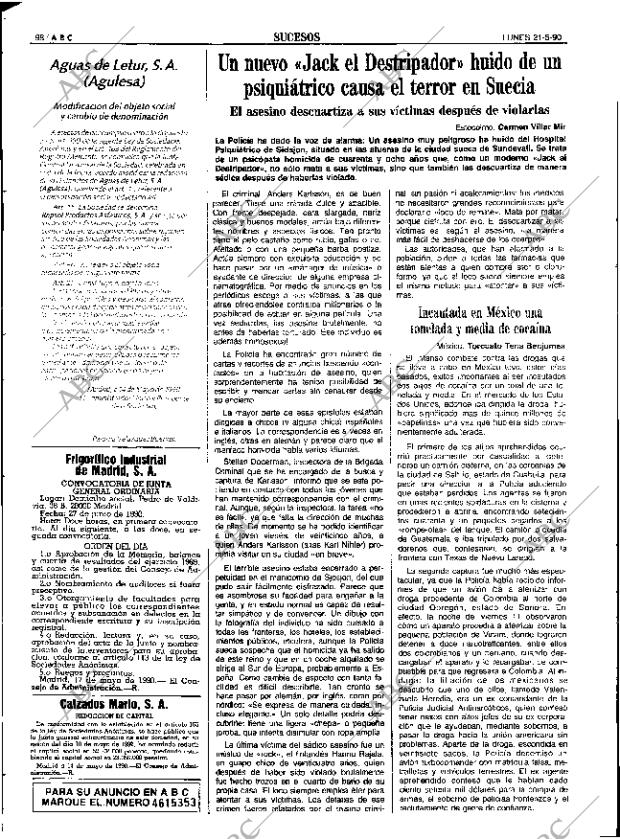 ABC SEVILLA 21-05-1990 página 98