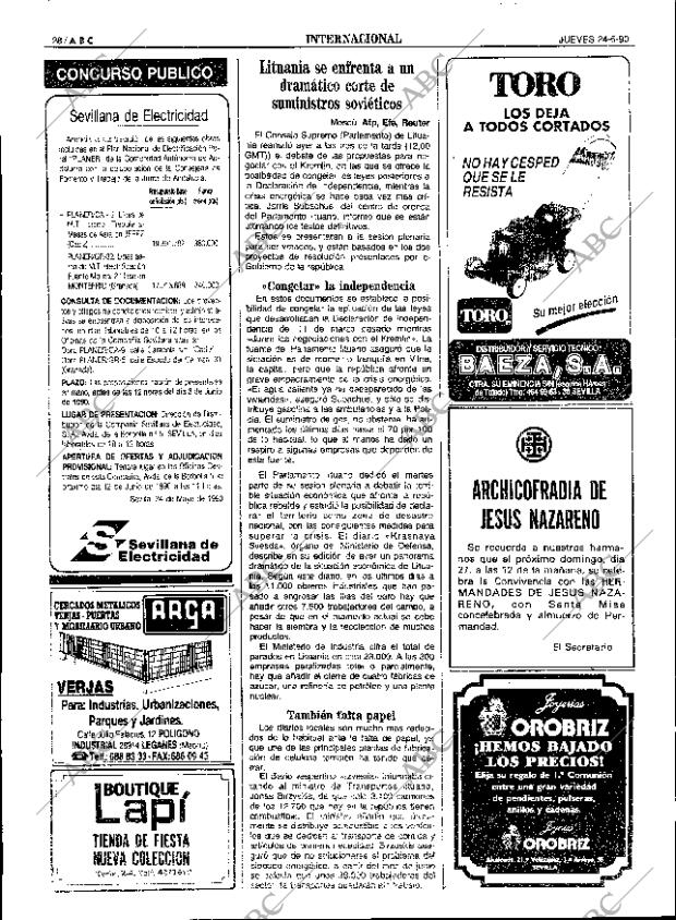 ABC SEVILLA 24-05-1990 página 28