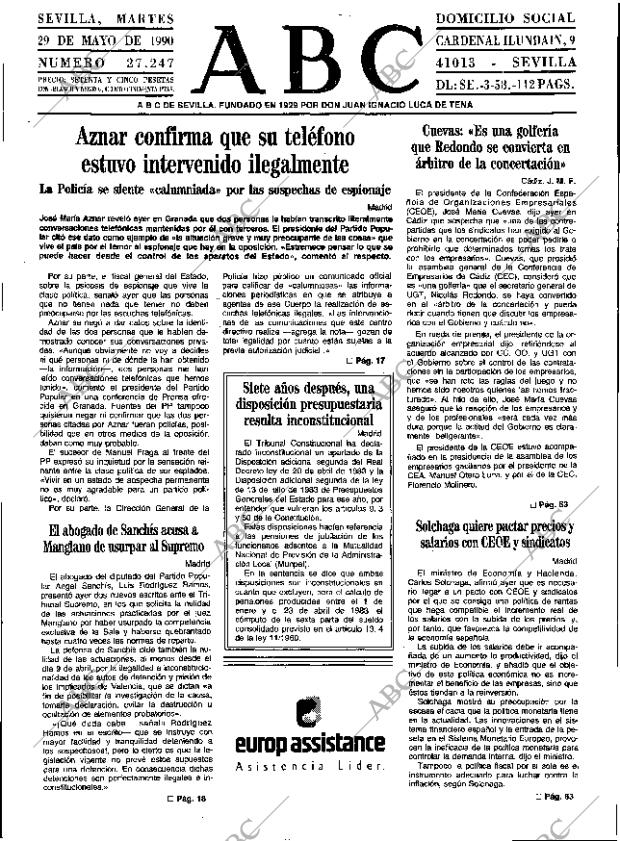 ABC SEVILLA 29-05-1990 página 11