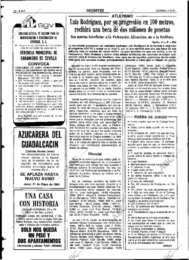 ABC SEVILLA 01-06-1990 página 84