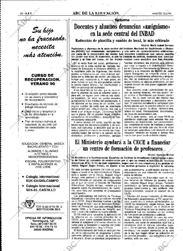 ABC MADRID 12-06-1990 página 62