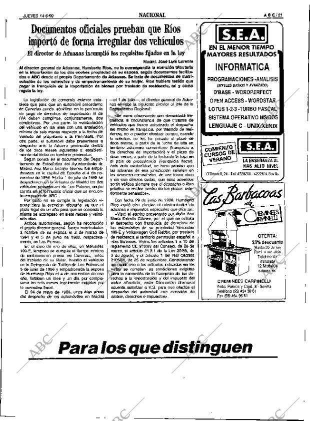 ABC SEVILLA 14-06-1990 página 21