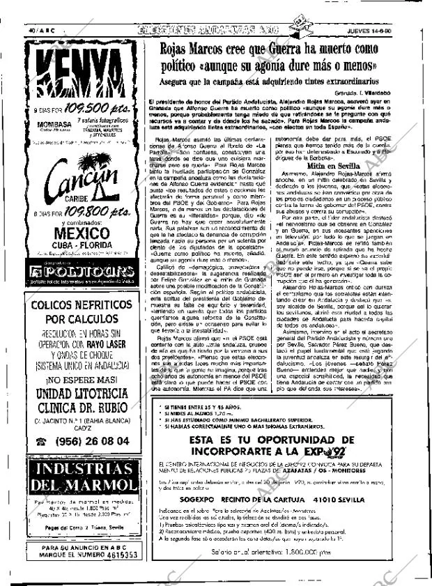 ABC SEVILLA 14-06-1990 página 40
