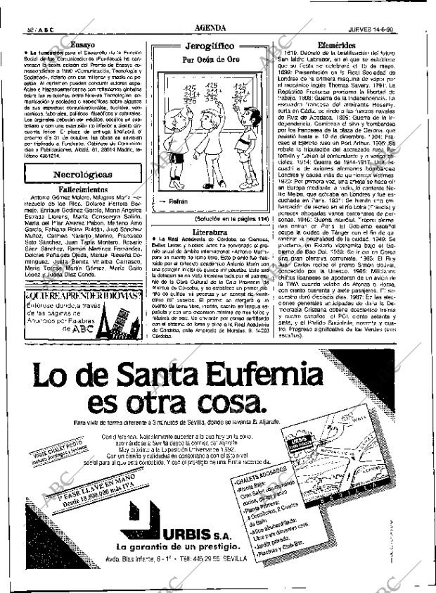 ABC SEVILLA 14-06-1990 página 52