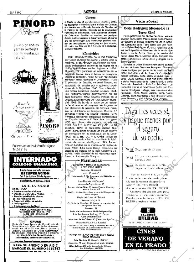 ABC SEVILLA 15-06-1990 página 52