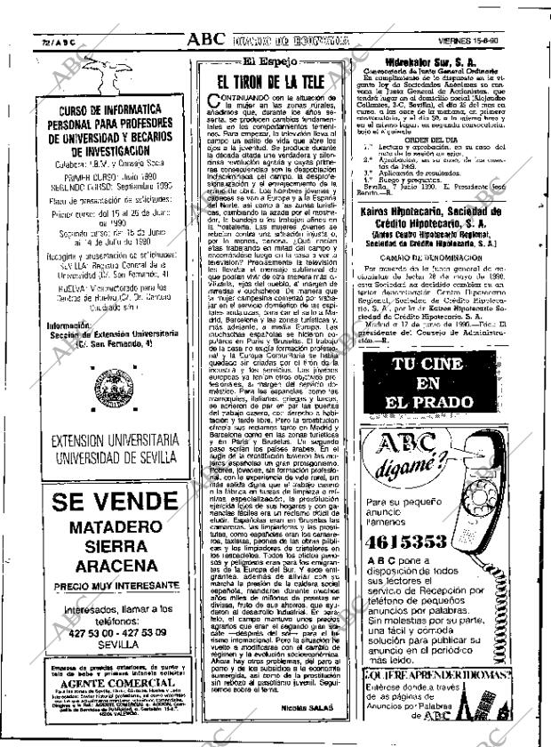 ABC SEVILLA 15-06-1990 página 72