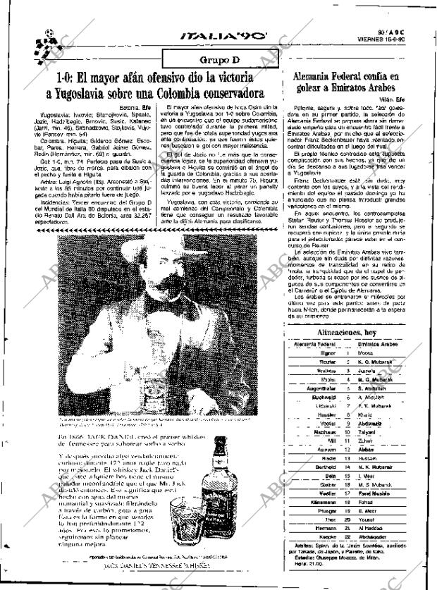 ABC SEVILLA 15-06-1990 página 90