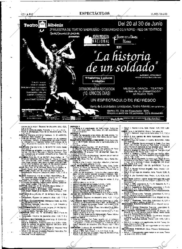 ABC MADRID 18-06-1990 página 122