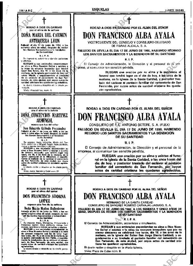 ABC SEVILLA 18-06-1990 página 114