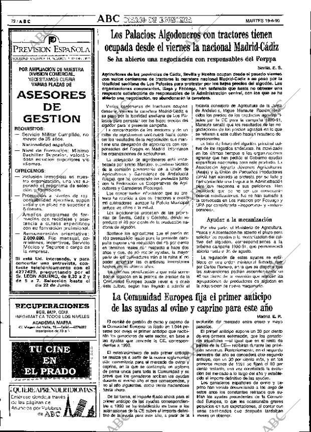 ABC SEVILLA 19-06-1990 página 72