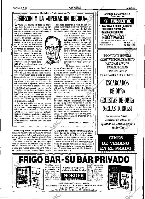 ABC SEVILLA 21-06-1990 página 23