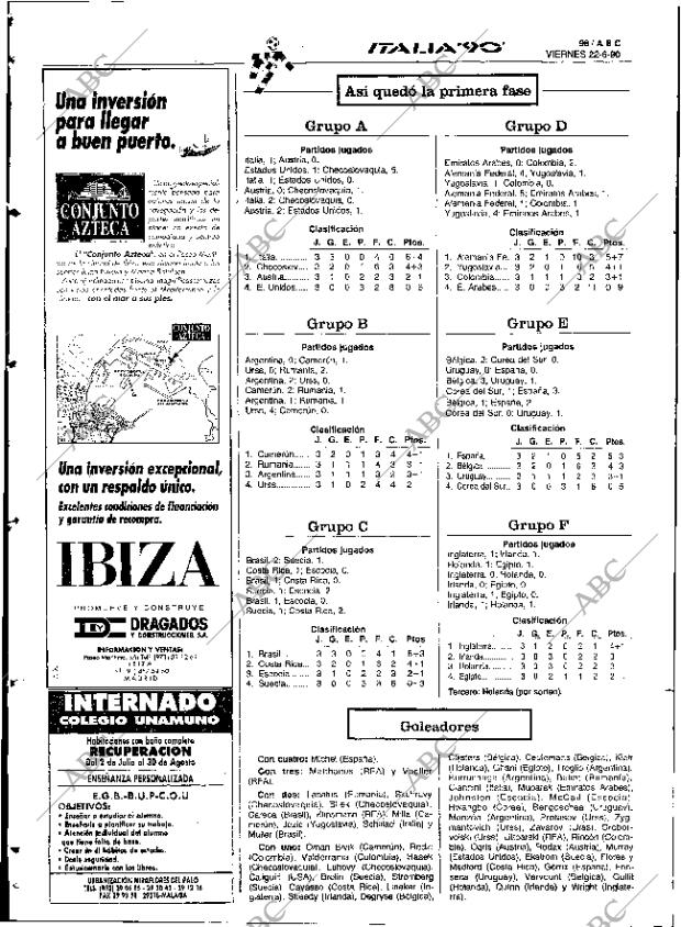 ABC SEVILLA 22-06-1990 página 98