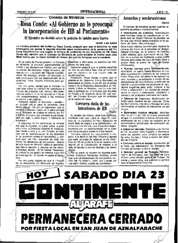 ABC SEVILLA 23-06-1990 página 19