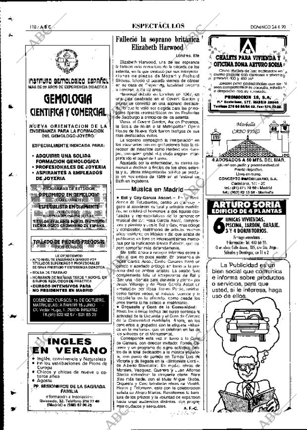 ABC MADRID 24-06-1990 página 118