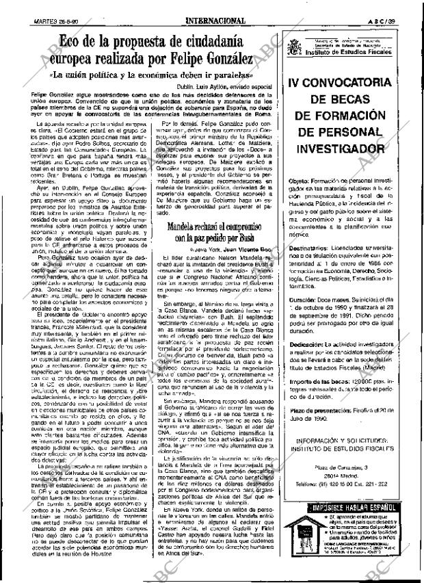 ABC SEVILLA 26-06-1990 página 39