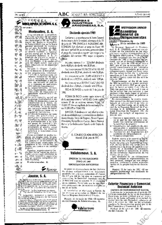 ABC MADRID 28-06-1990 página 74