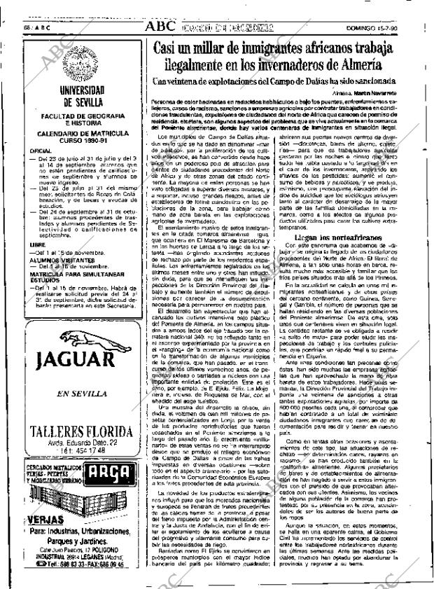 ABC SEVILLA 15-07-1990 página 68