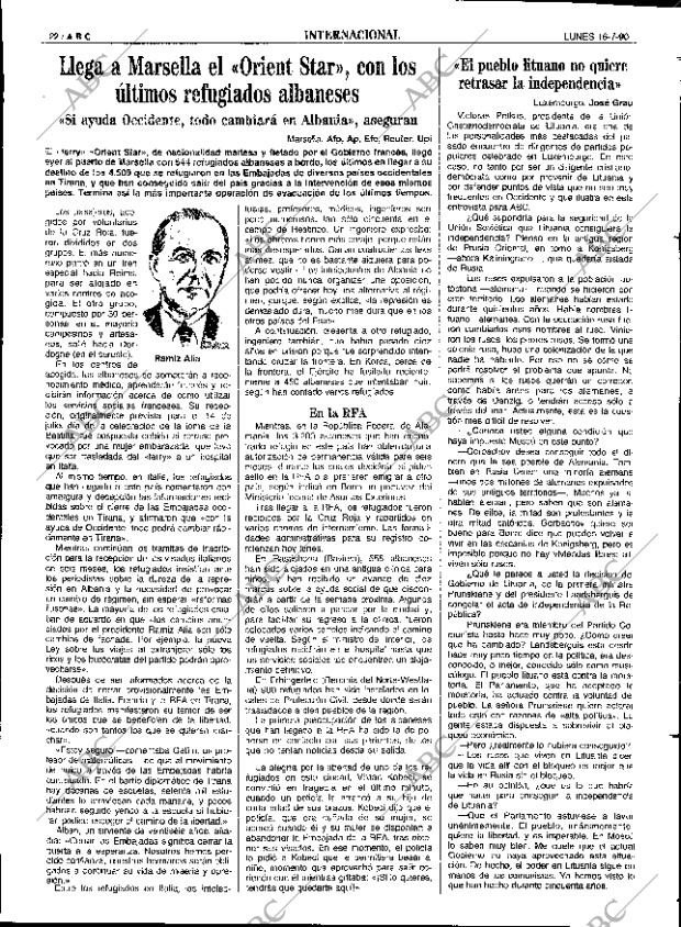 ABC SEVILLA 16-07-1990 página 22