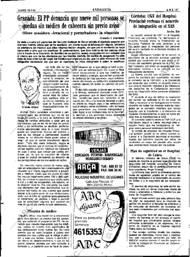 ABC SEVILLA 16-07-1990 página 27