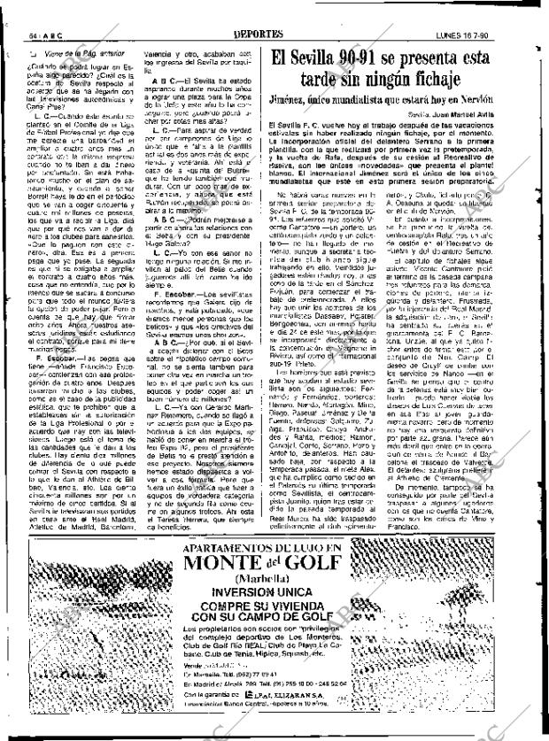 ABC SEVILLA 16-07-1990 página 54