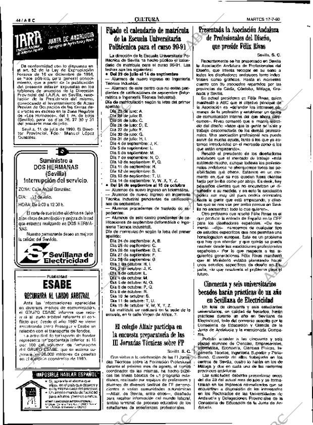 ABC SEVILLA 17-07-1990 página 44