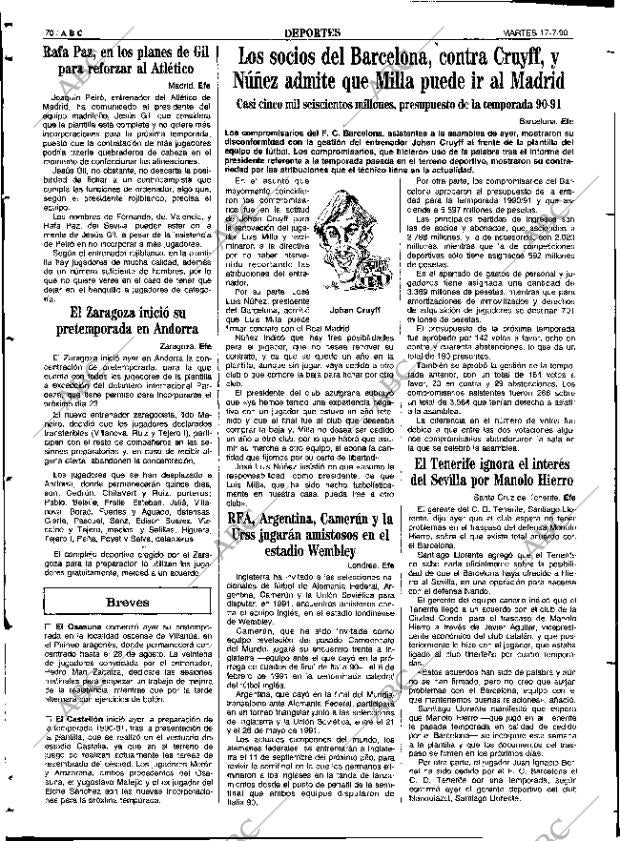 ABC SEVILLA 17-07-1990 página 70