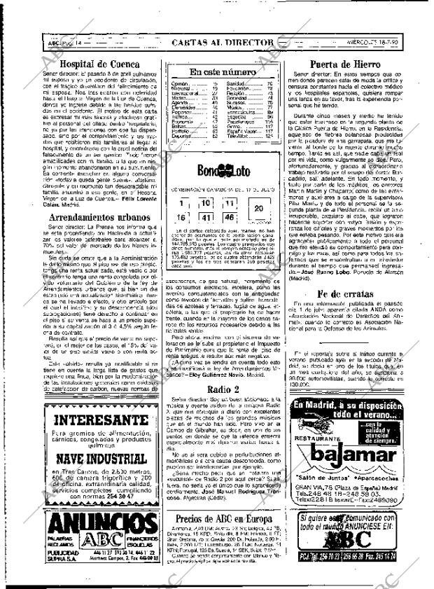ABC MADRID 18-07-1990 página 14
